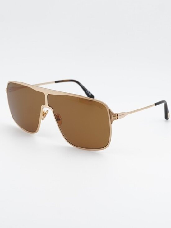 Tom Ford Zappa FT1173 30E Sunglasses Gold Shield Frame, Brown Lenses main image 9